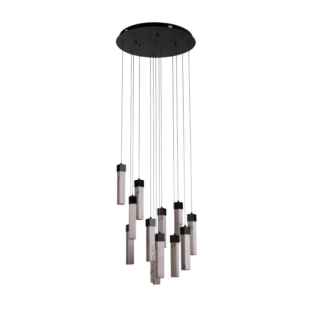 10-light vide pendant lamp Moonbeam black Searchlight 5053423273778