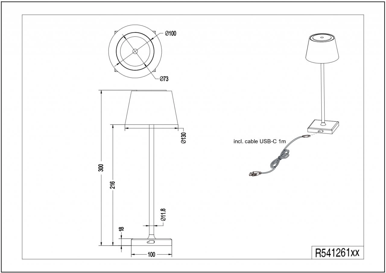 Rechargeable table lamp Sanchez anthracite Trio 4017807570595