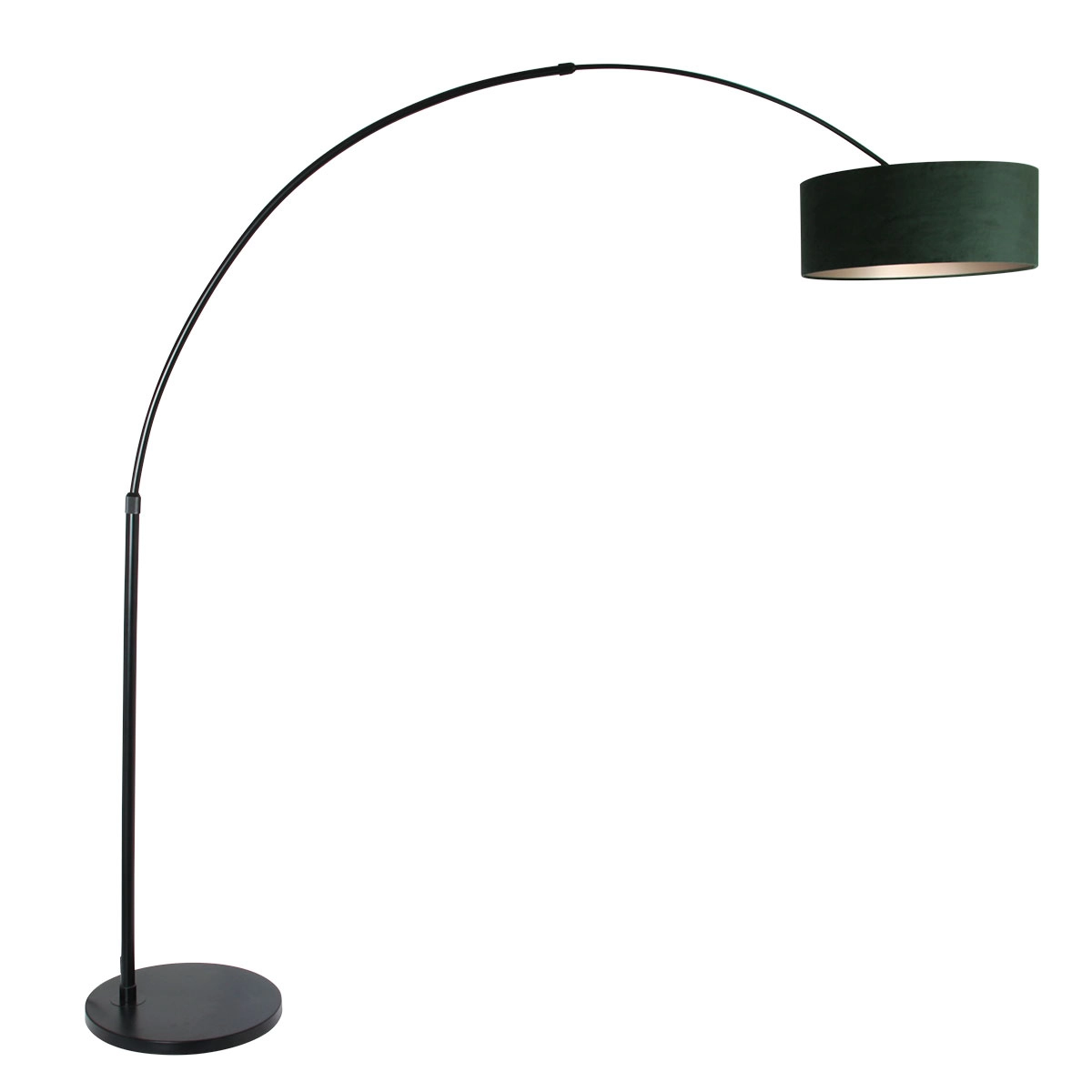 Arc lamp Sparkled black with velor green hood