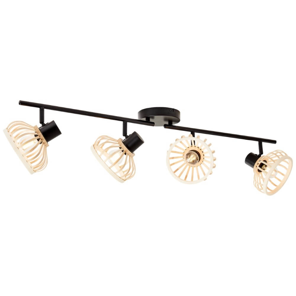 Wooden ceiling lamp Norah 4-light Brilliant 4004353409547
