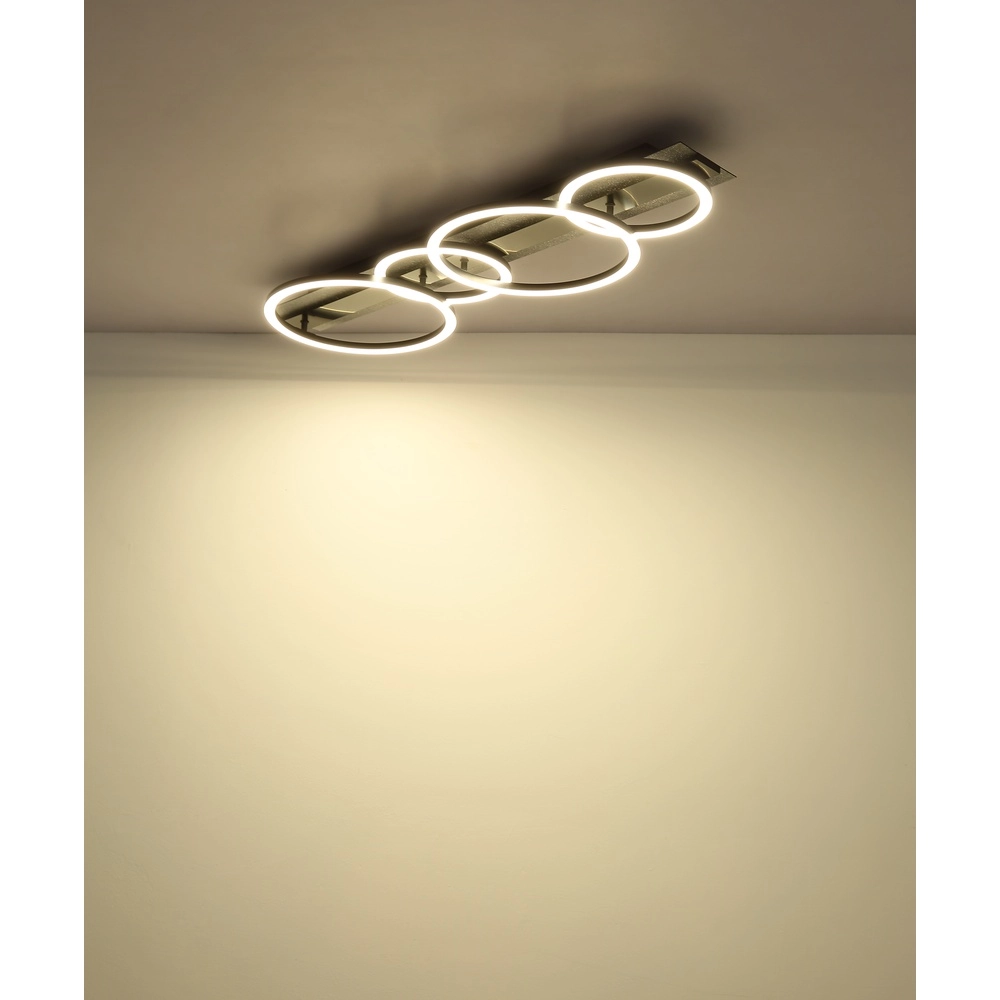 Black ceiling lamp Norberto 4 rings Globo 9007371575831
