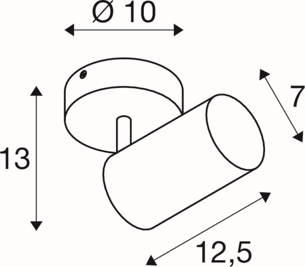 Surface-mounted spot Asto Tube white - 1x GU10 SLV 4024163266161