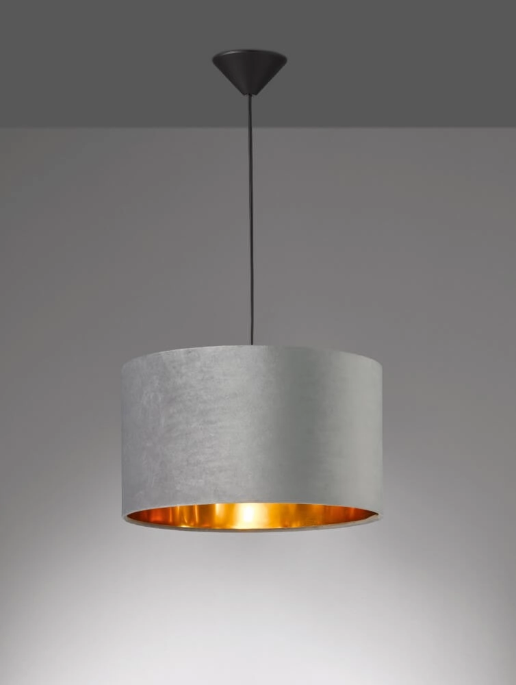 Hanging lamp Aura gray velvet Fischer & Honsel 4003694600835