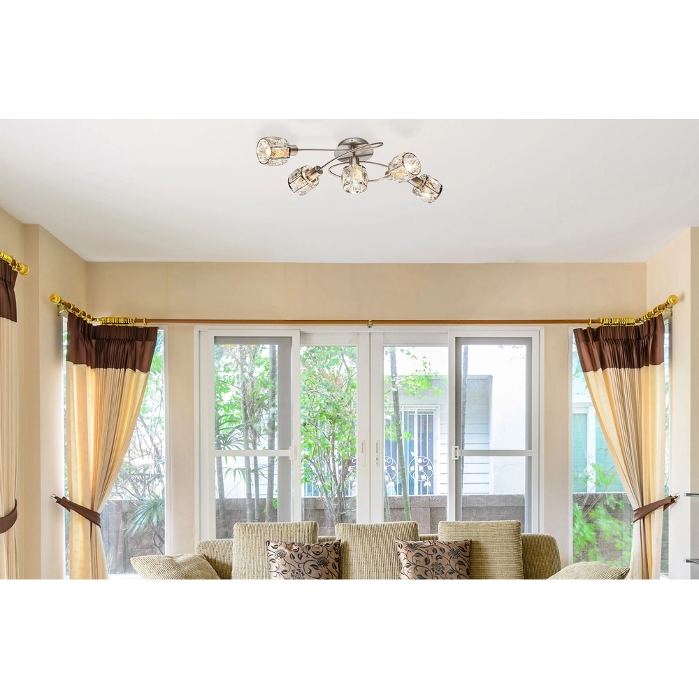 Ceiling lamp Kris 5-light nickel Globo 9007371369256