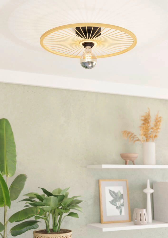 Wooden ceiling lamp Leominster Eglo 9002759438838