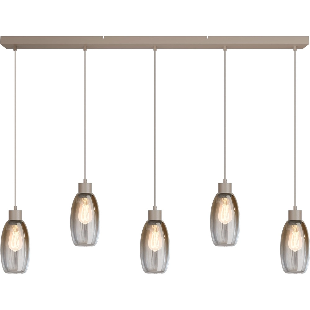 Glass pendant lamp Olive 5x Ø 12.5cm - sand