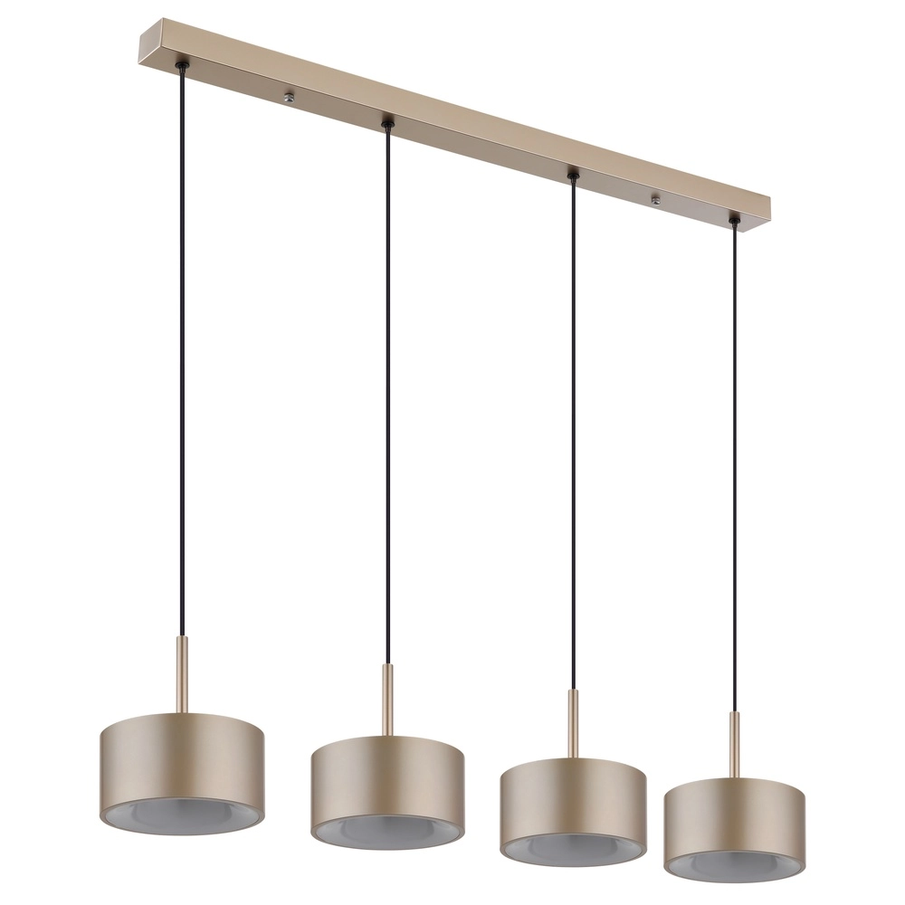 4-light pendant lamp Raymond black with champagne Globo 9007371531875
