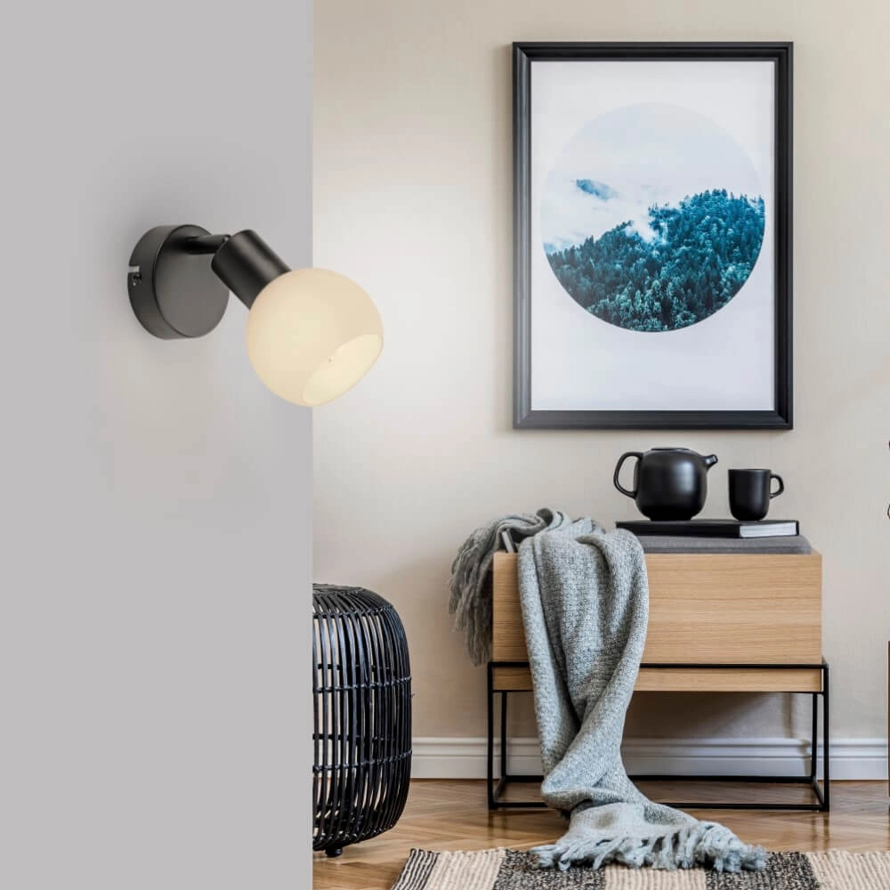 Black wall lamp Loki 1-light Just Light 4043689000752