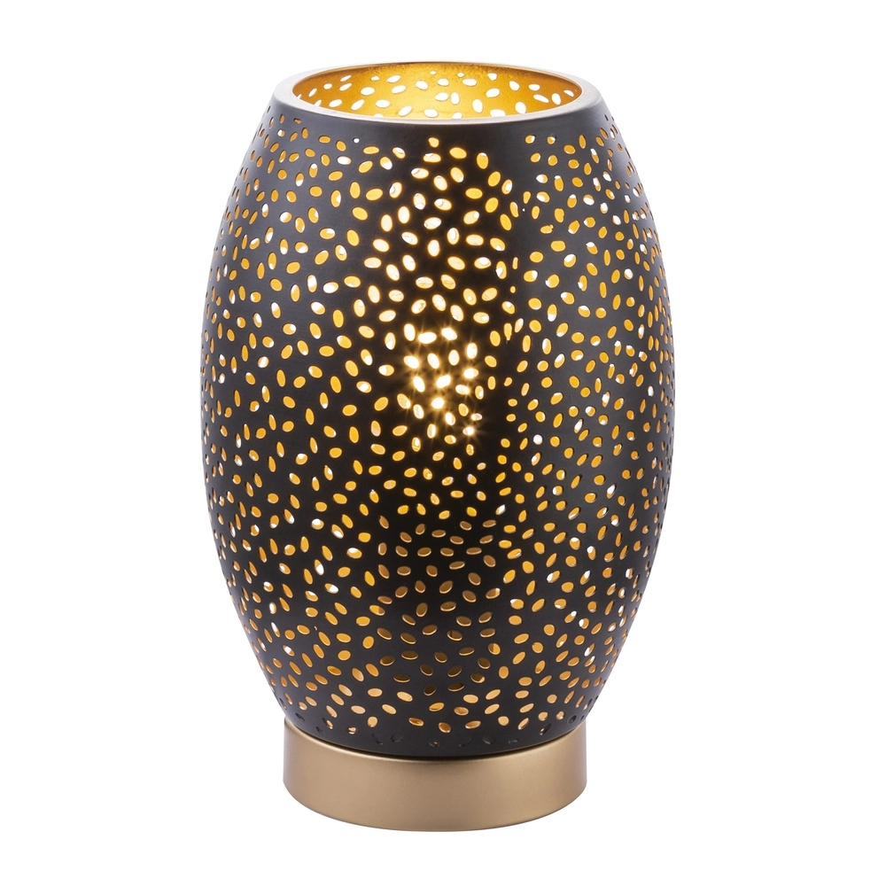Table lamp Narri black with gold - small holes