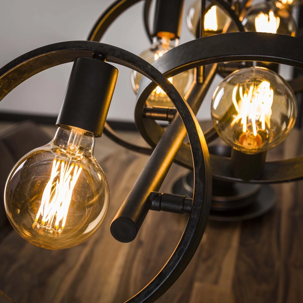 Rings pendant light dining table Hover charcoal - Ø 26cm Lyora 8716803513365