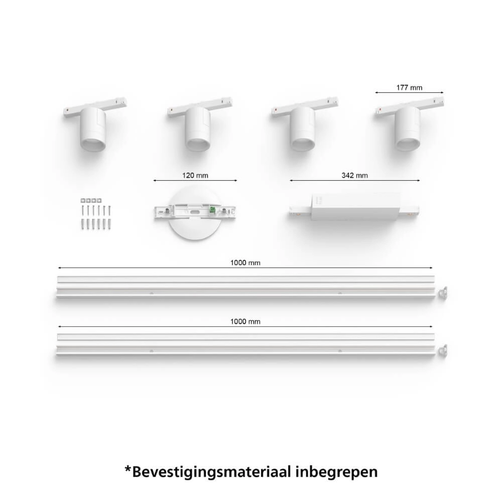 Hue Perifo - White and color set of 4 spots white Philips 8719514407787