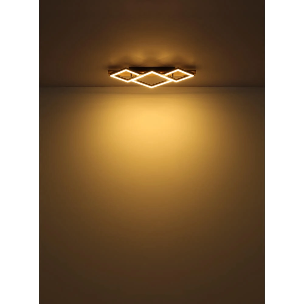 Ceiling lamp Obrien black with wood 2-lightest Globo 9007371512300