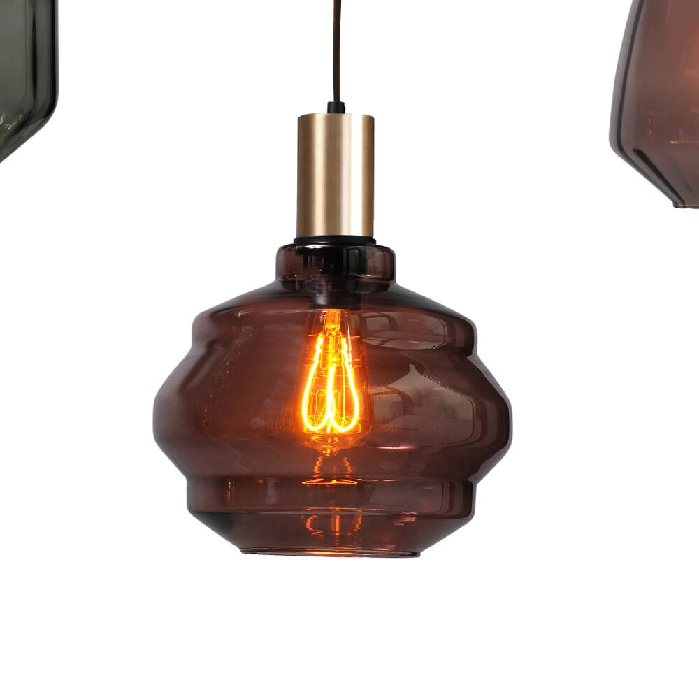 5-light hanging lamp - gold - Porto with different glasses Masterlight 8718121270371