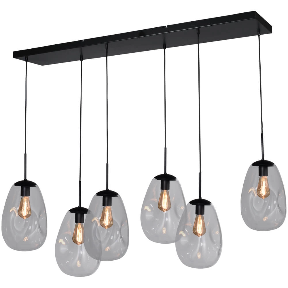 Hanging lamp Lava 6x clear glass Ø 22.5cm