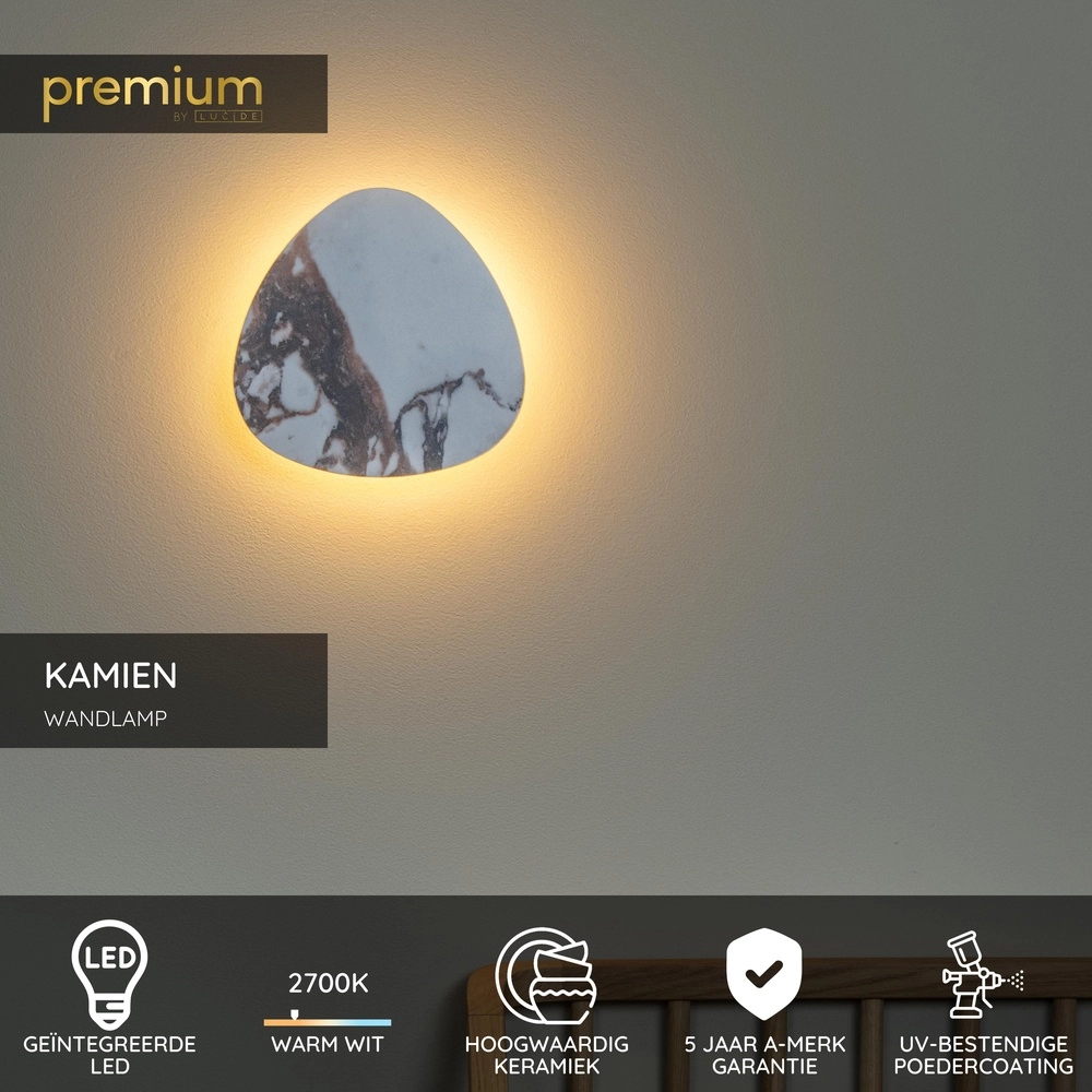 Unique wall lamp Kamien marble 20cm Premium by Lucide 5411212421265
