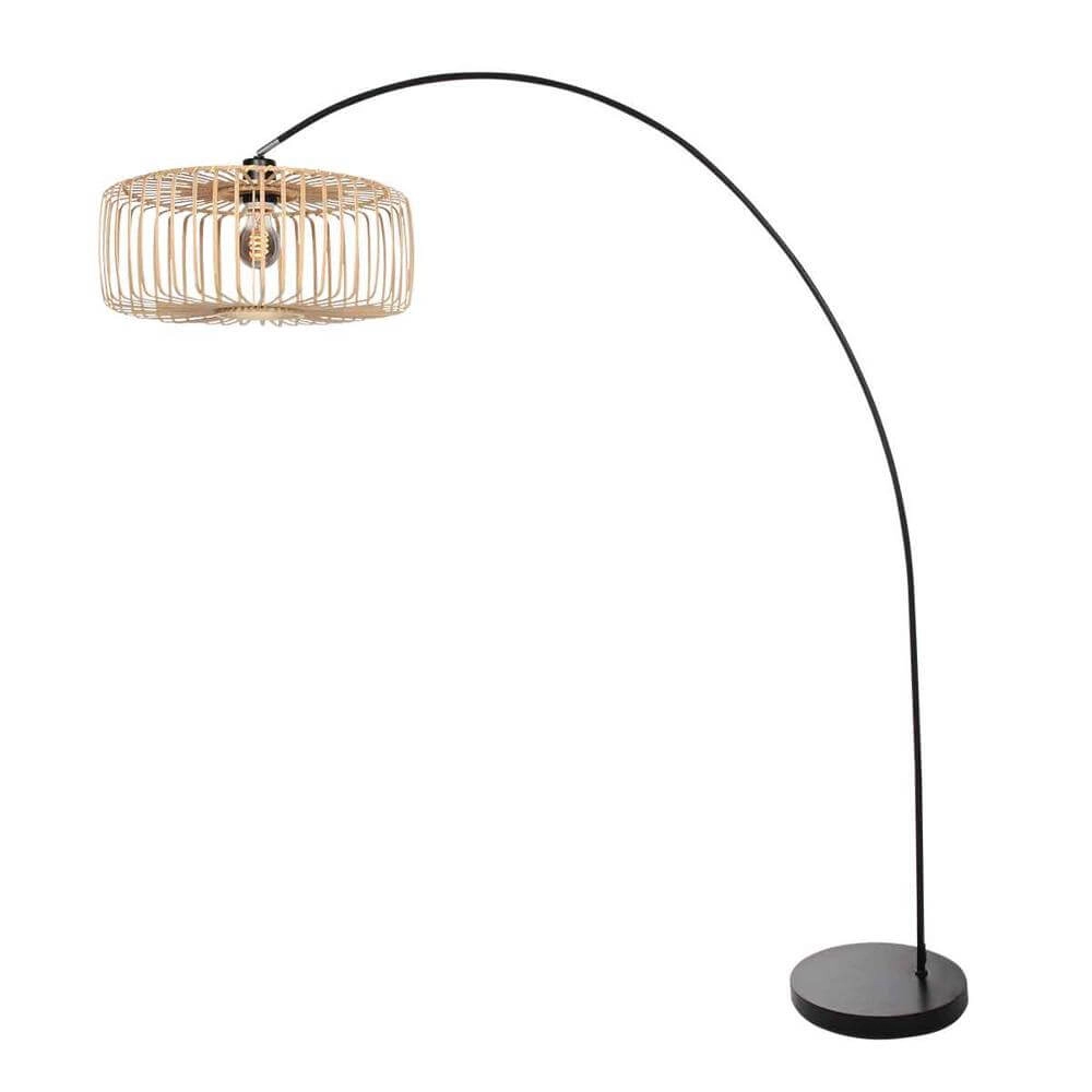 Arc lamp Solva black with bamboo Steinhauer 8712746176889