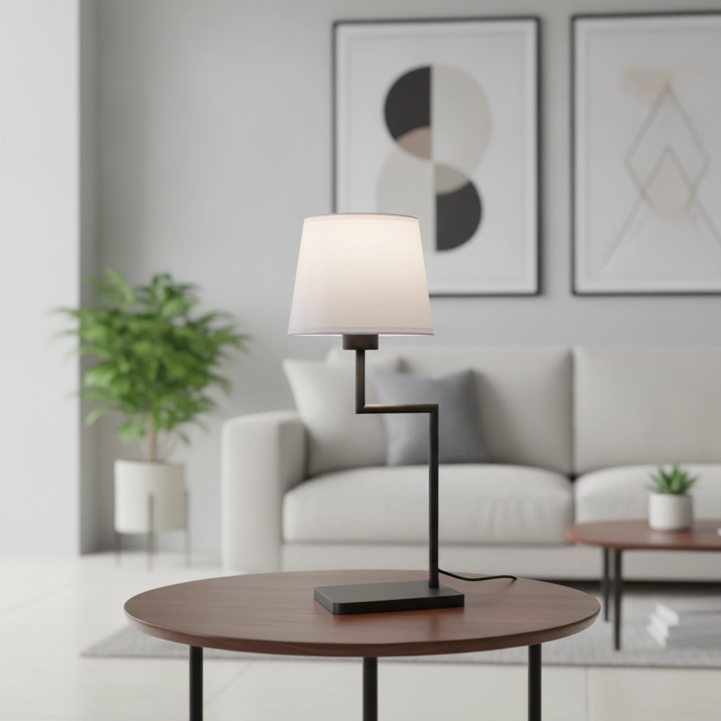 Table lamp Savona black with white hood