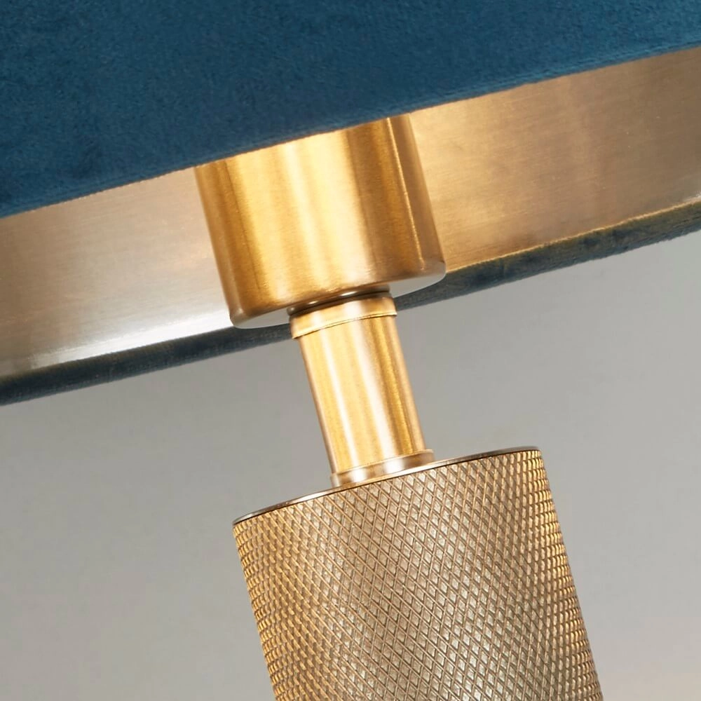 Table lamp London Gold with blue cap Searchlight 5053423248417