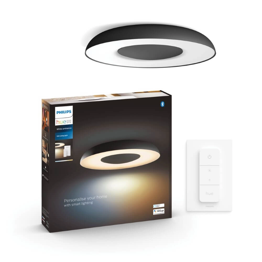 Ceiling light Hue Still - White Ambiance Ø 39.1cm black Philips 8719514341357