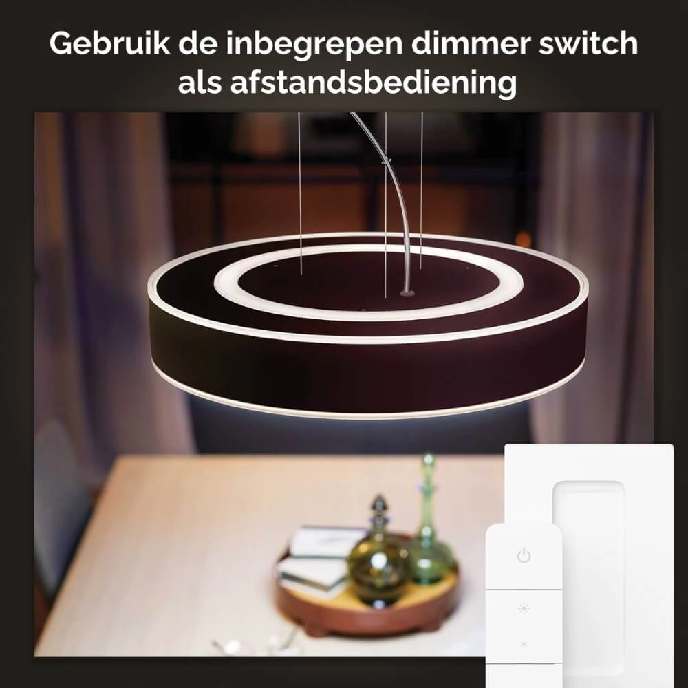 Hanging lamp Hue Enrave - White Ambiance Ø 42.5cm black Philips 8718696176580