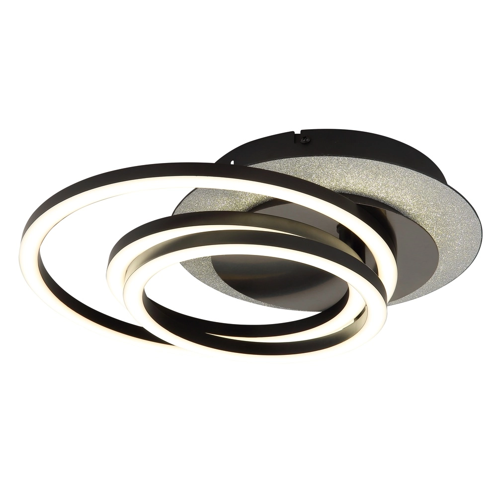 Black ceiling lamp Norberto 3 rings Globo 9007371572830