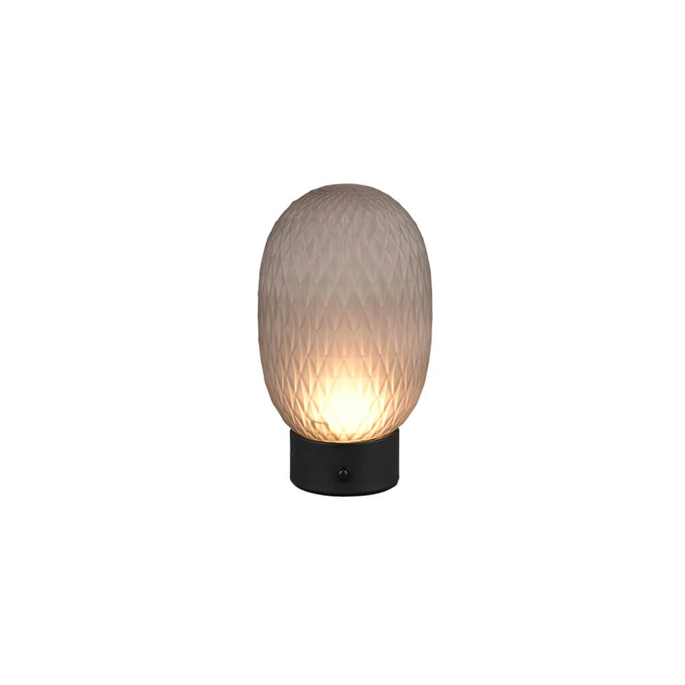 Table lamp Facette black with smoke glass