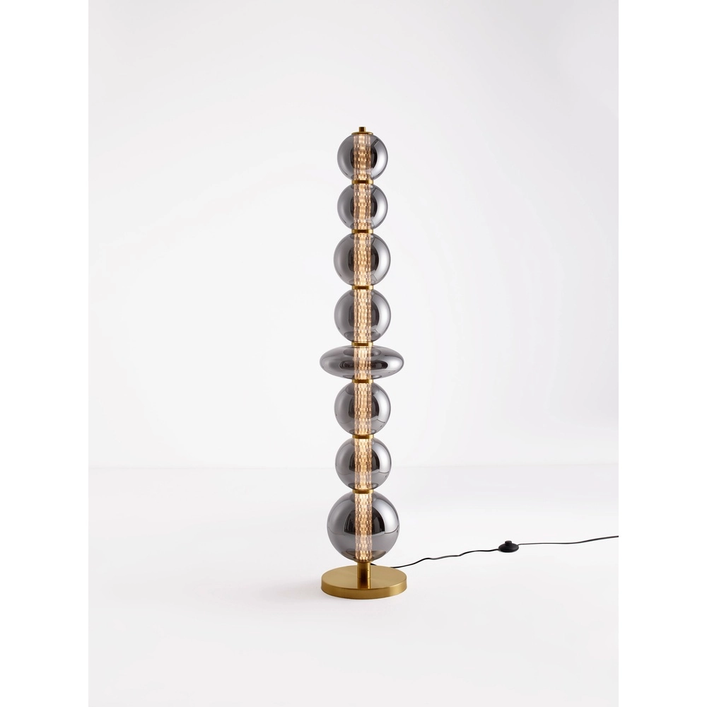 Design floor lamp Navi gold with smoke glass Lyora 5212017477590