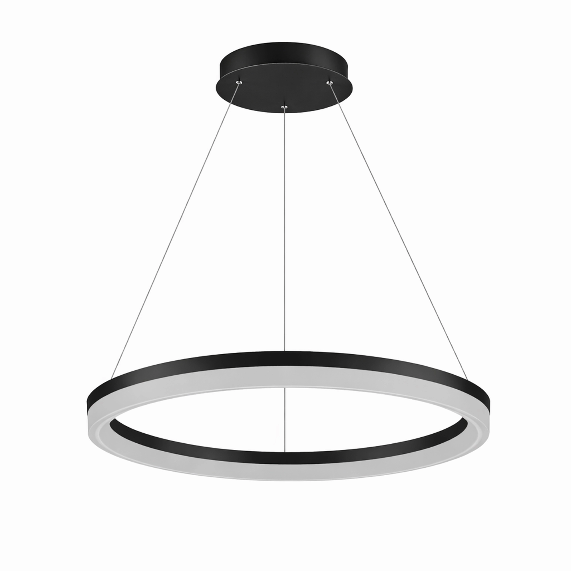 Sleek pendant lamp Ara Ø 60cm black Lyora 5053423308050
