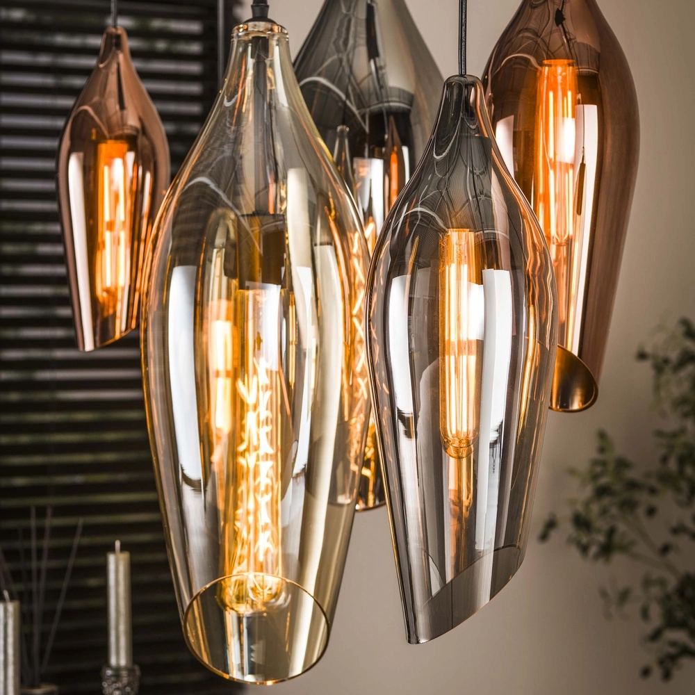 Glass pendant lamp Cocoon 7x colored glass Lyora 8716803511903