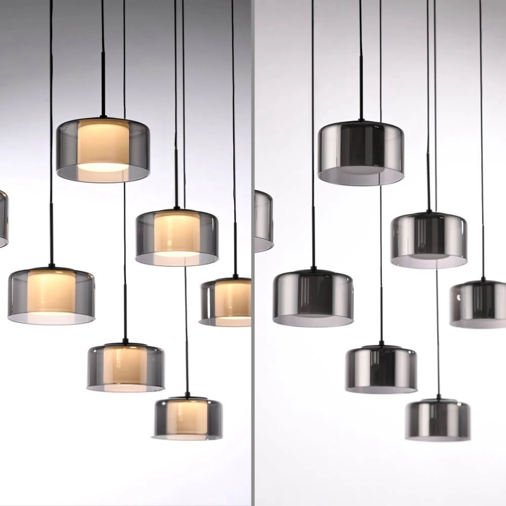 7-light pendant lamp Rika black Paul Neuhaus 4012248383094