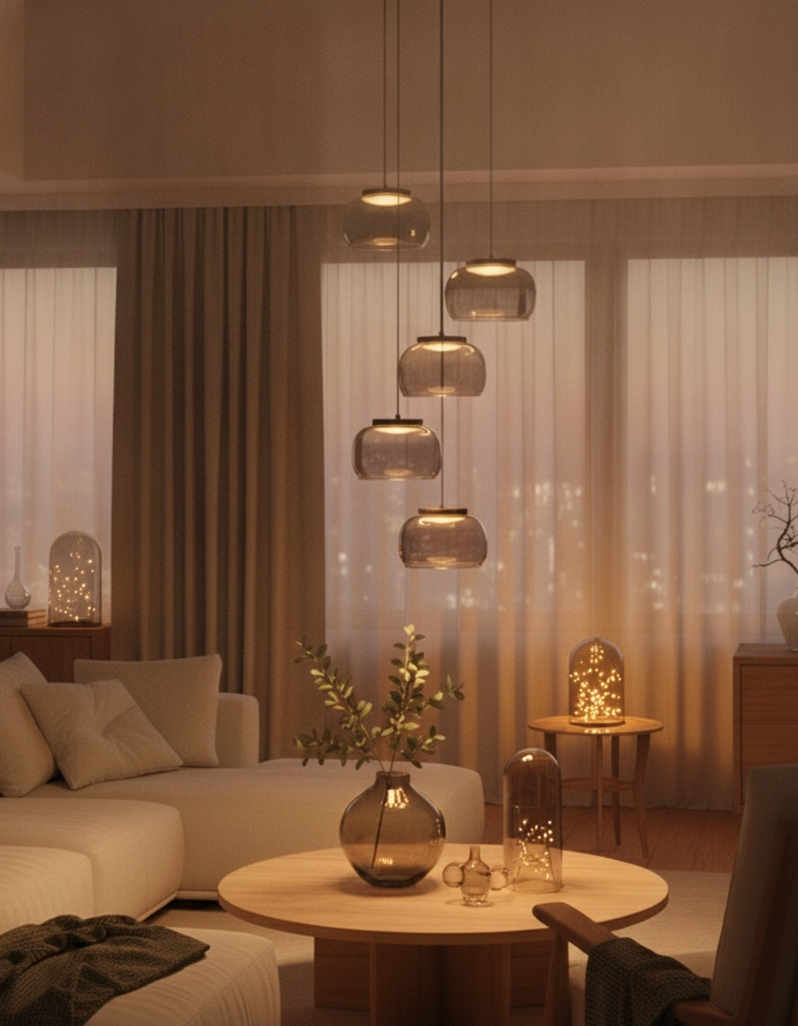 Modern pendant lamp Bios 5-light black
