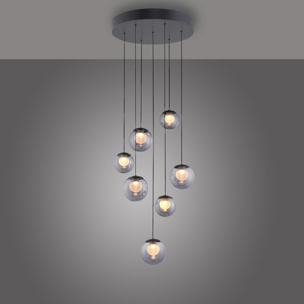 7-light pendant lamp Pure Popup mystic grey Paul Neuhaus 4012248396674