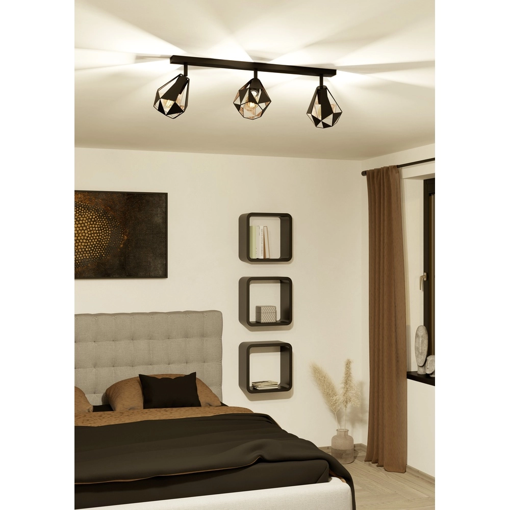 Black ceiling lamp Carlton 7 3L - with copper Eglo 9002759437176