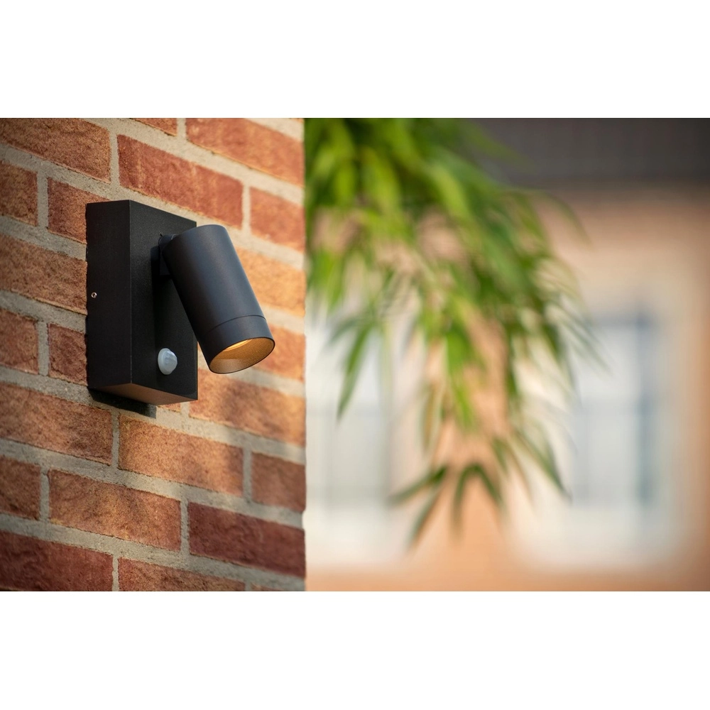 Wall spotlight Taylor IP54 with sensor black Lucide 5411212092694