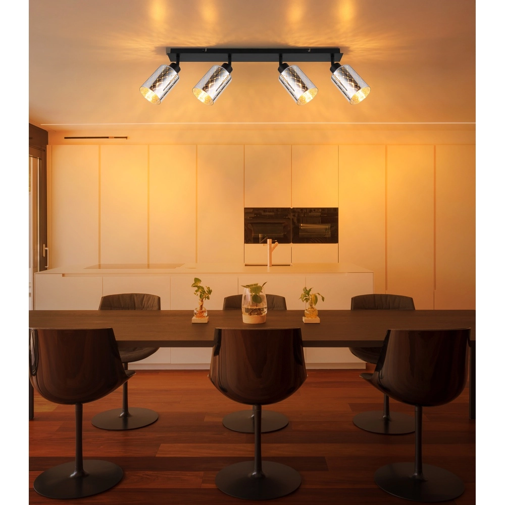 Design ceiling lamp Alonso 4-light black Globo 9007371572250