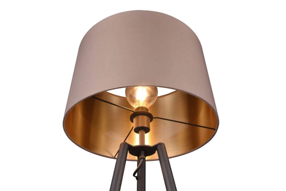 Standing floor lamp Colette black with taupe shade Trio 4017807574548