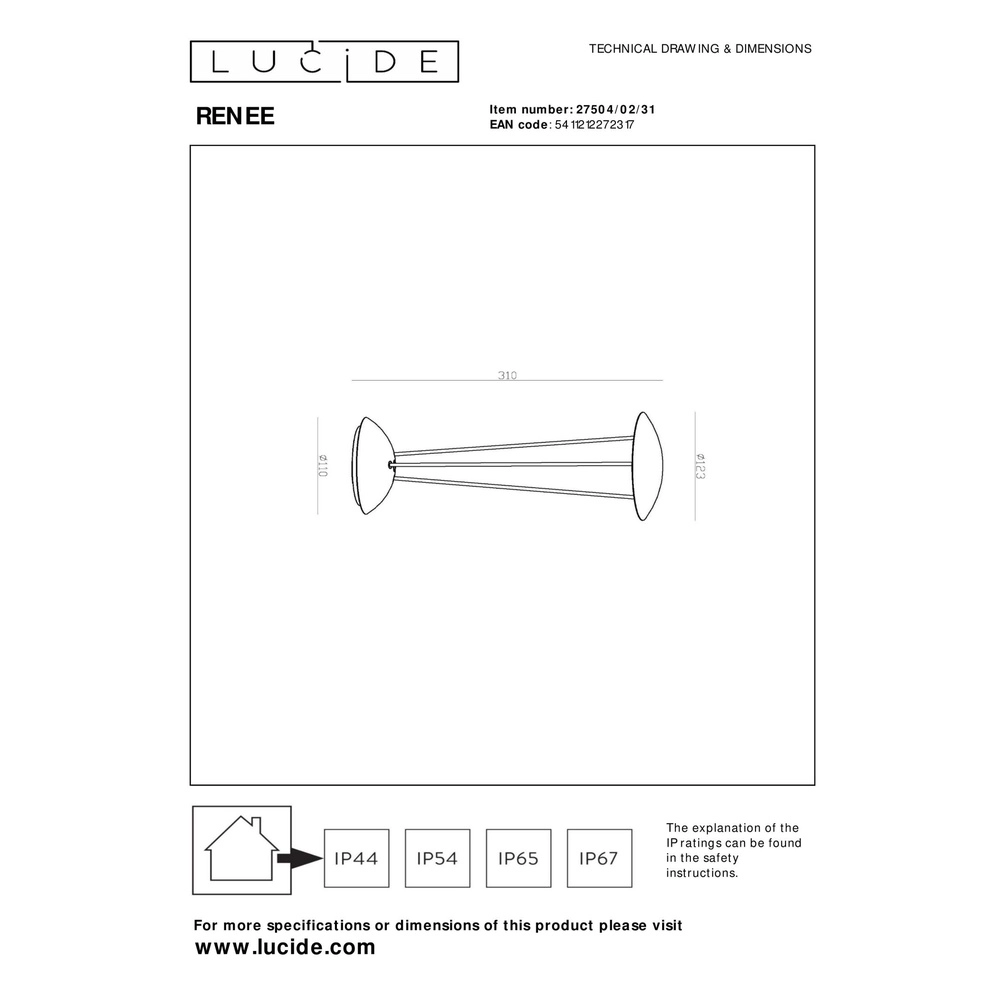 Design table lamp Renee white rechargeable Lucide 5411212272317
