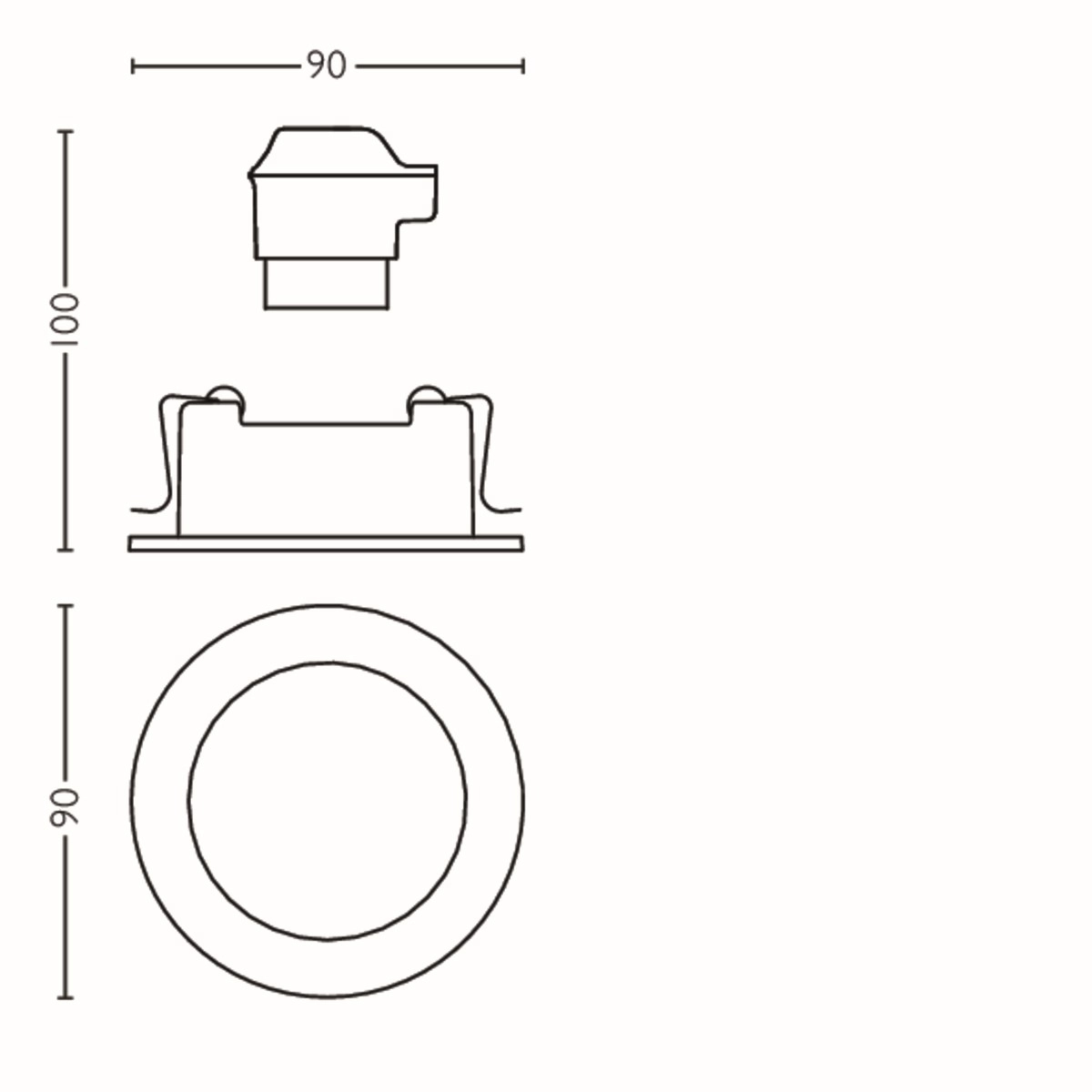Directional recessed spotlight Donegal GU10 9cm round grey Philips 8718696160855