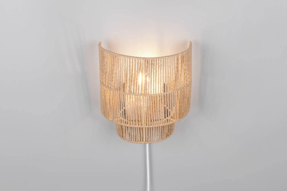 Japandi wall lamp Satna Rattan Trio 4017807636192