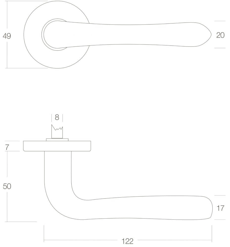Door handle Saturnus brass lacquered Intersteel 8714186090589