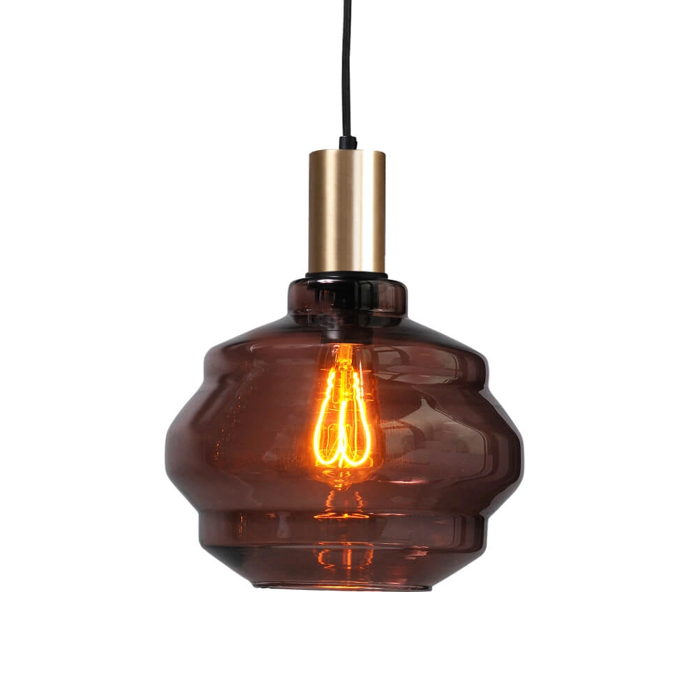 3-light hanging lamp - gold - Porto with Ball red glasses - Ø 24cm Masterlight 8718121269597