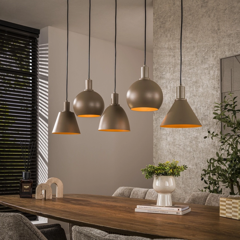 Sand pendant lamp Metallo dining table - 5x E27