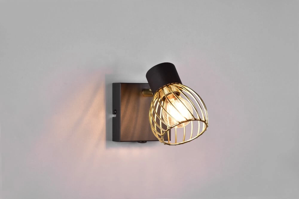 Design wall lamp Ardon black with gold Trio 4017807560886