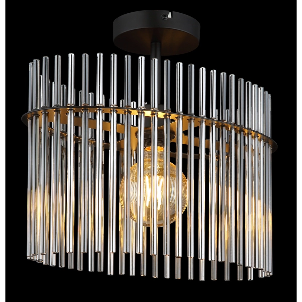 Ceiling lamp Gorley Single black with glass rods Globo 9007371525621