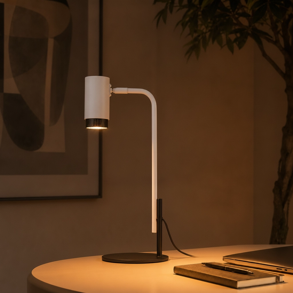 Desk lamp Nessi white with black