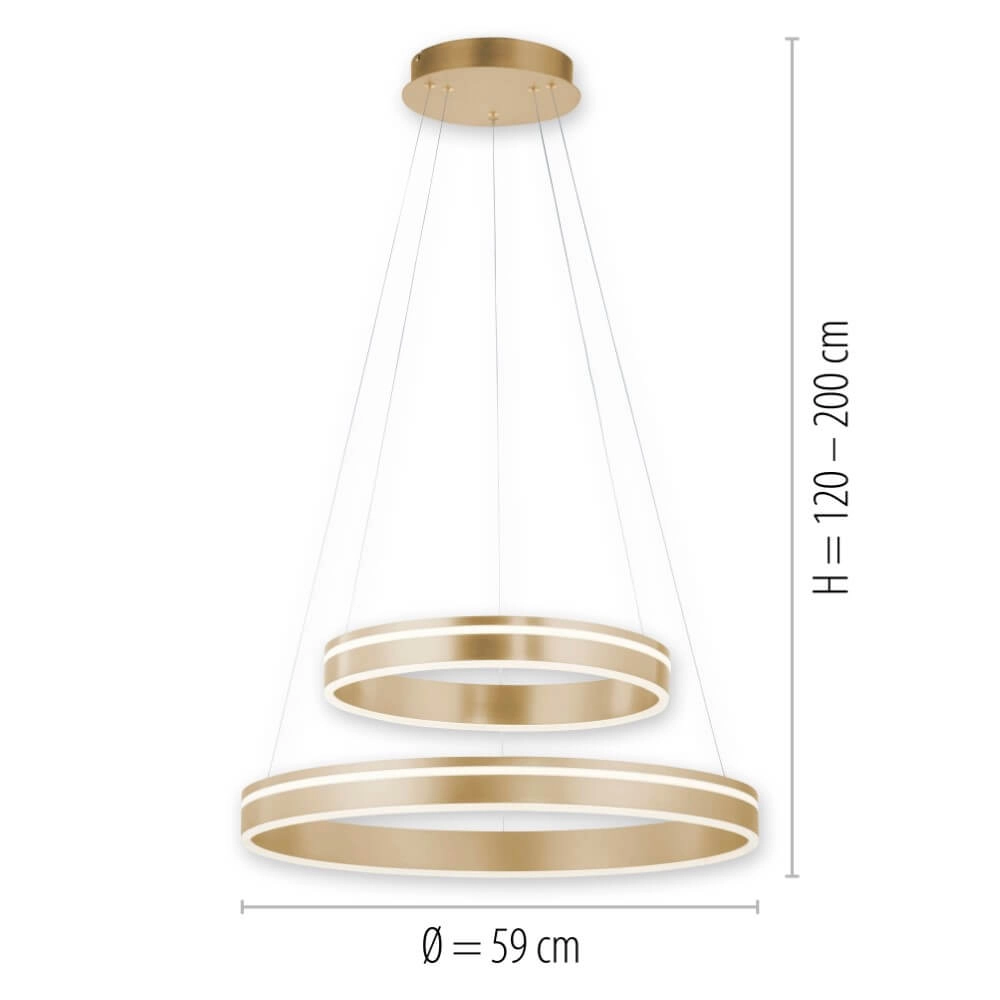 Pendant lamp Q-Vito Ø 59cm brass Paul Neuhaus 4012248357781