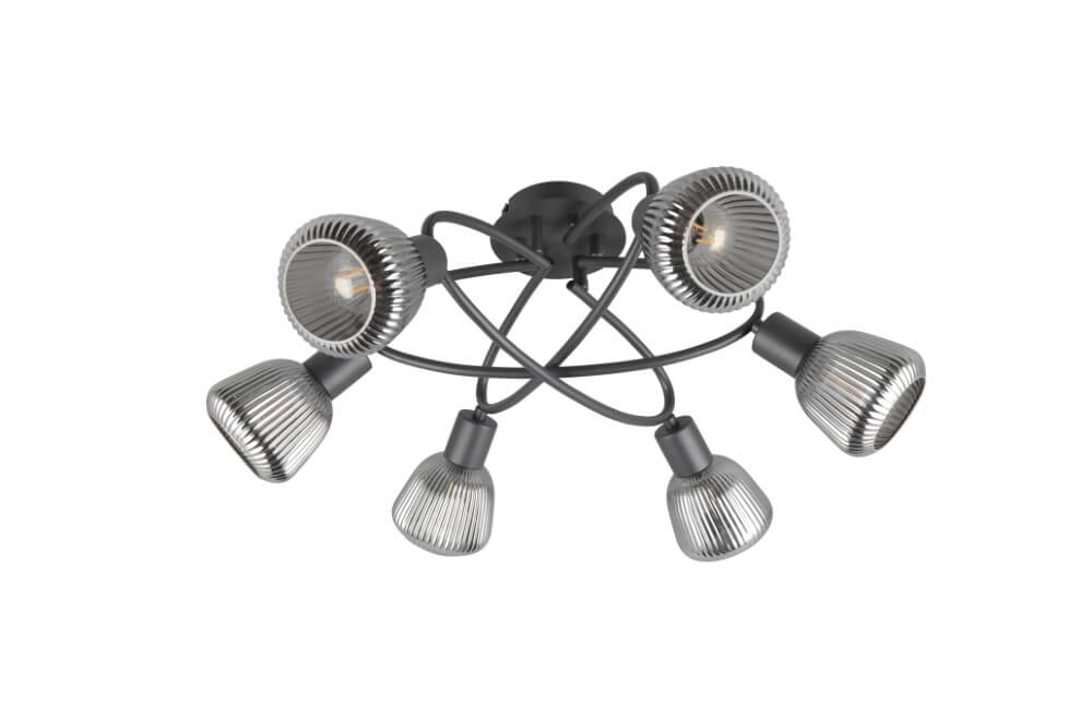 Ceiling lamp Tarifa with ribbed glass Trio 4017807615869