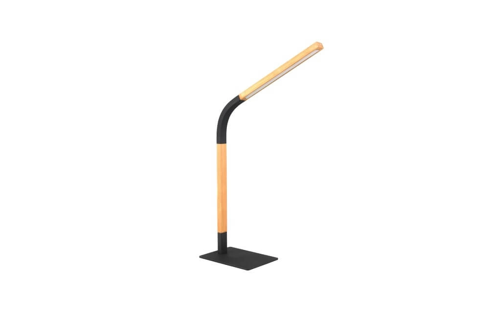 Flexible table lamp Norris black with wood Trio 4017807599992