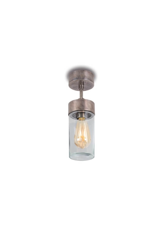 Country ceiling lamp Silindar aged brass