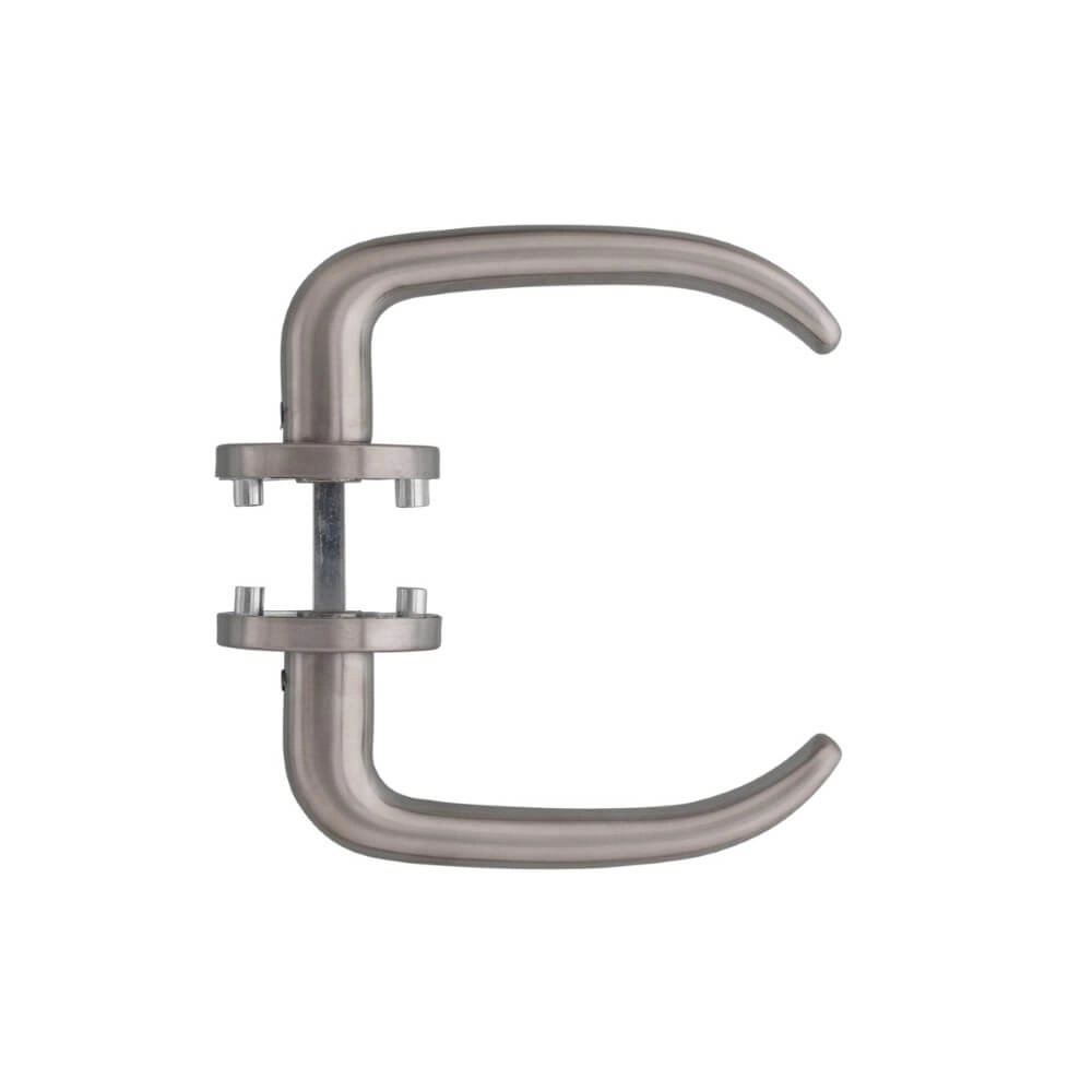 Door handle Sabel rosette with ridge stainless steel Intersteel 8714186131725